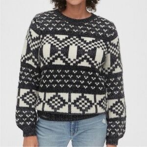 GAP Black and White Patterned Women's Sweater